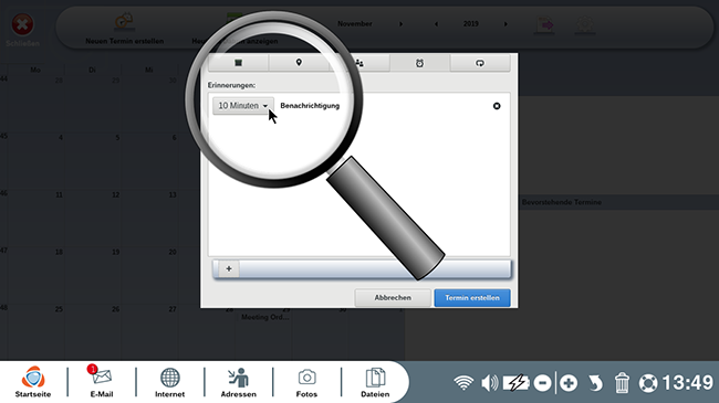 eine Erinnerung an den Termin setzen