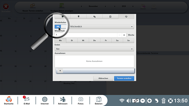 einen Termin wiederholen
