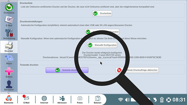 Bestätigung der Konfiguration