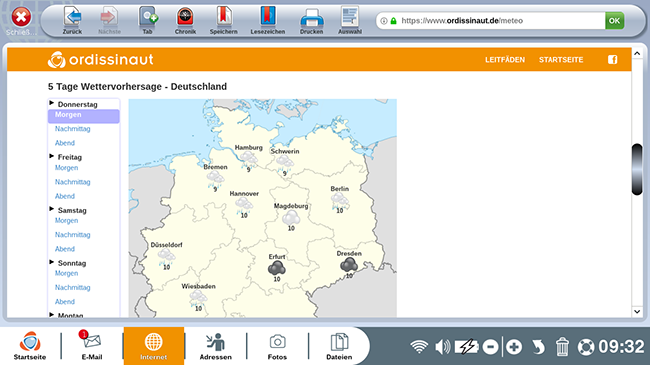 Wetterprognosen für ganz Deutschland