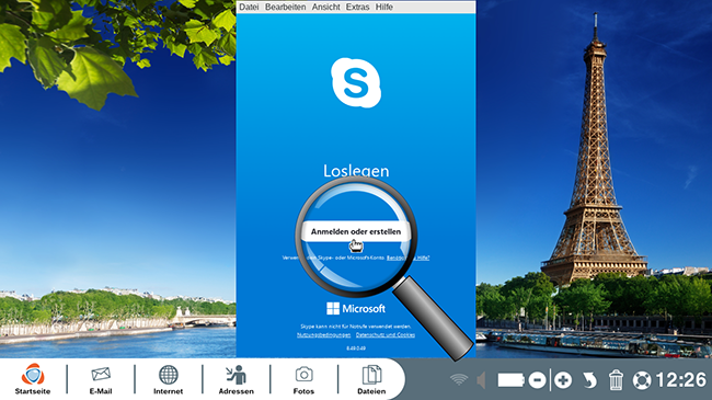 Anmelden bei Skype
