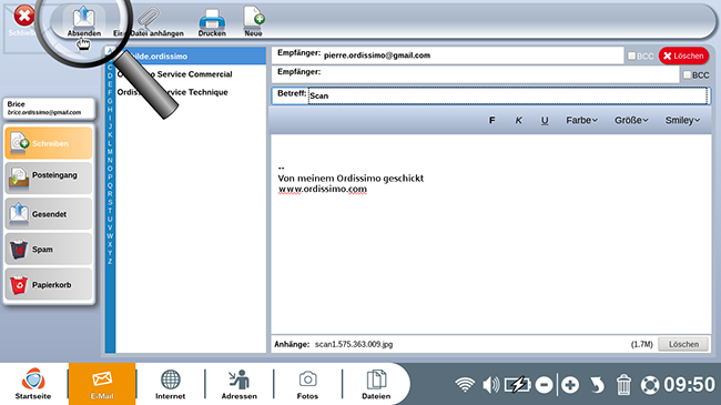 Scan per E-Mail versenden