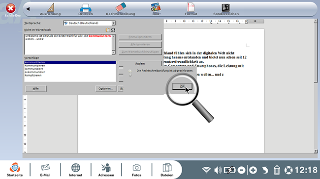 Die Rechtschreibprüfung ist abgeschlossen.